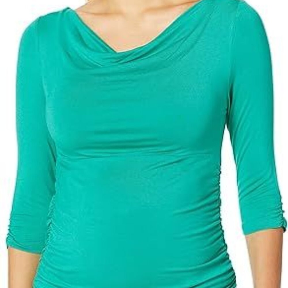 Everly Grey Judith 3/4 Sleeve Side Shirred Maternity Top